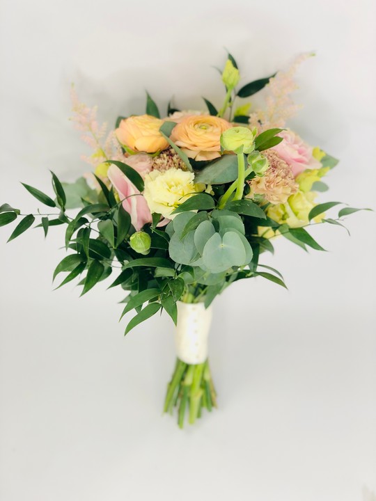 Spring Bridal Bouquet with Nude Flowers