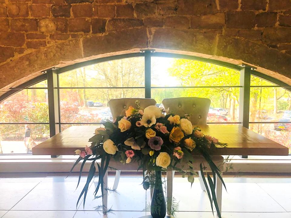 Registrar Table Arrangement for Rustic Wedding
