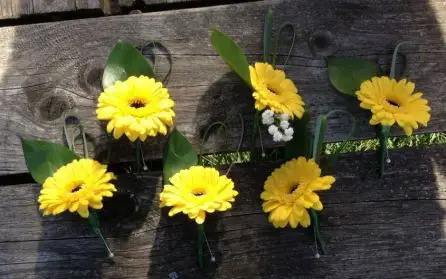 Yellow Gerbera buttonholes