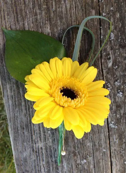 Yellow Germini Buttonhole