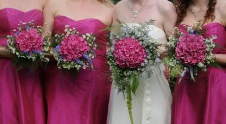 Bride and Bridesmaid Hydrangea Bouquet