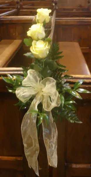 Yellow Rose Pew Ends