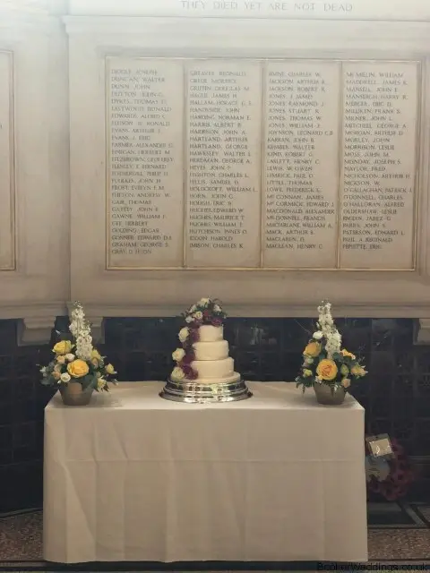 Victoria Gallery and Museum Wedding Cake Flowers and Arrangements