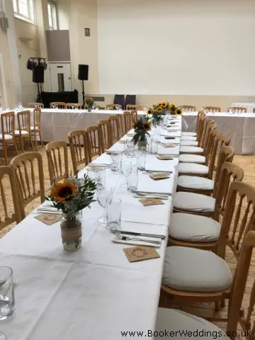 Sunflower Table Arrangements in Glass Jars