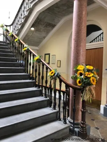 Sunflowers Tied to Stairs in Blackburn House