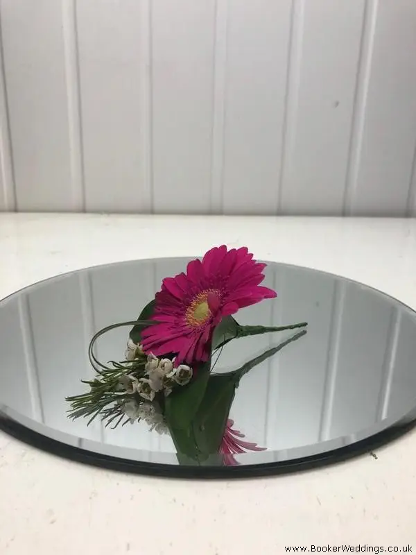 Gerbera and Wax Flower Groom Buttonhole