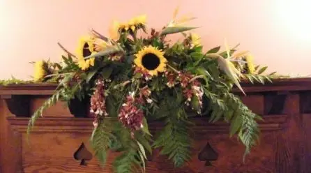 Sunflower and Pheasant Berry Arrangement