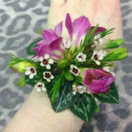 Cerise Pink Freesia Wrist Corsage