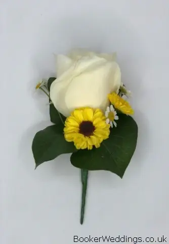 Groom Rose and Sunflower Buttonhole