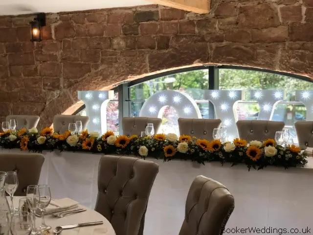 Top Table Sunflower and Rose Arrangement