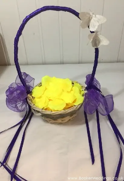 Flower girl basket with yellow petals
