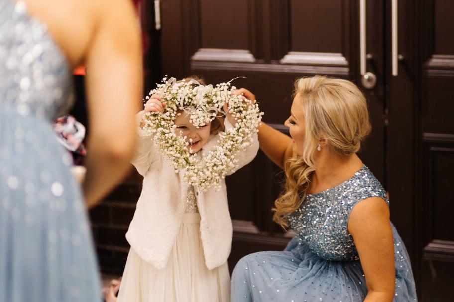 Lucy's Flower Girl held a gypsy grass heart